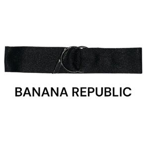 Authentic Banana Republic designer wide shimmer black mesh belt sz S/M